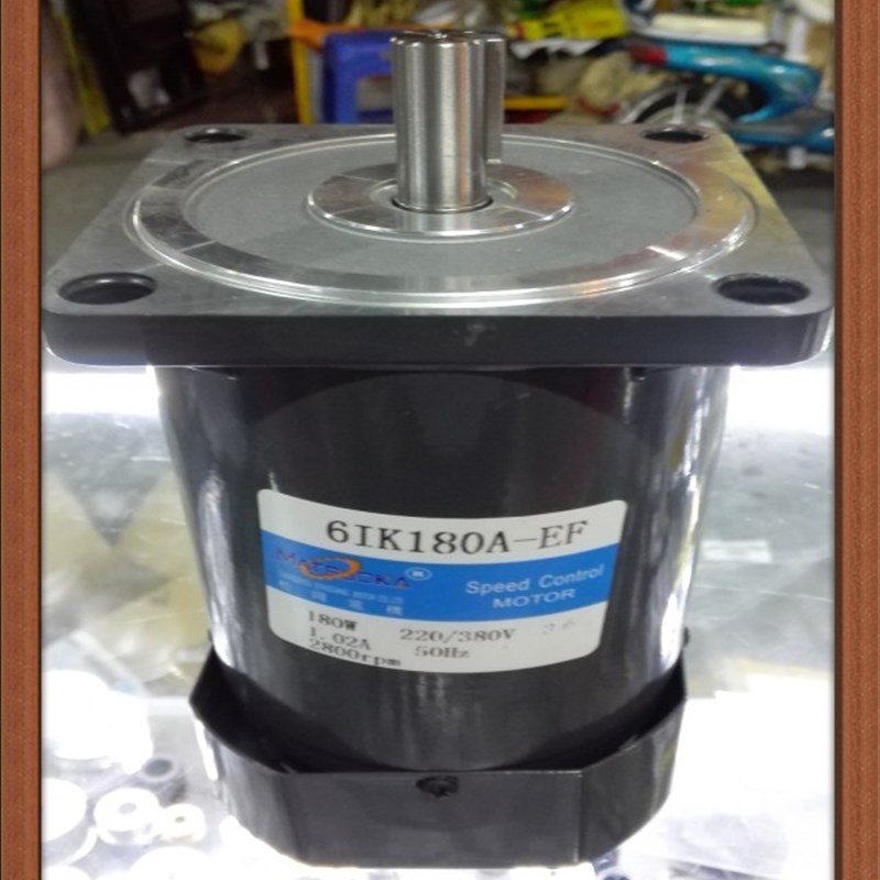 松岗电机 180W三相二级光轴电机6IK180A-EF 2800转 380V 轴14键5