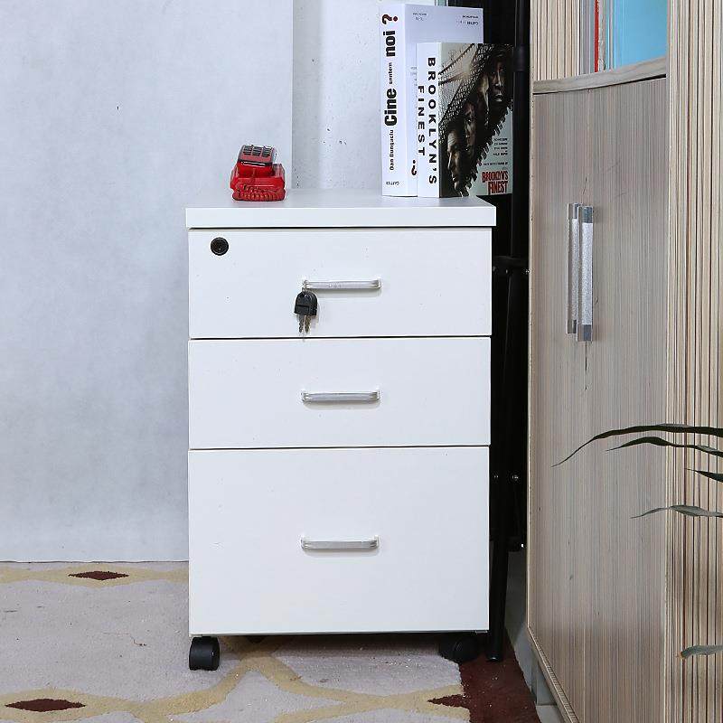 办公室桌柜下收纳柜文件三办H001抽屉式活动公柜移动侧矮带锁小柜