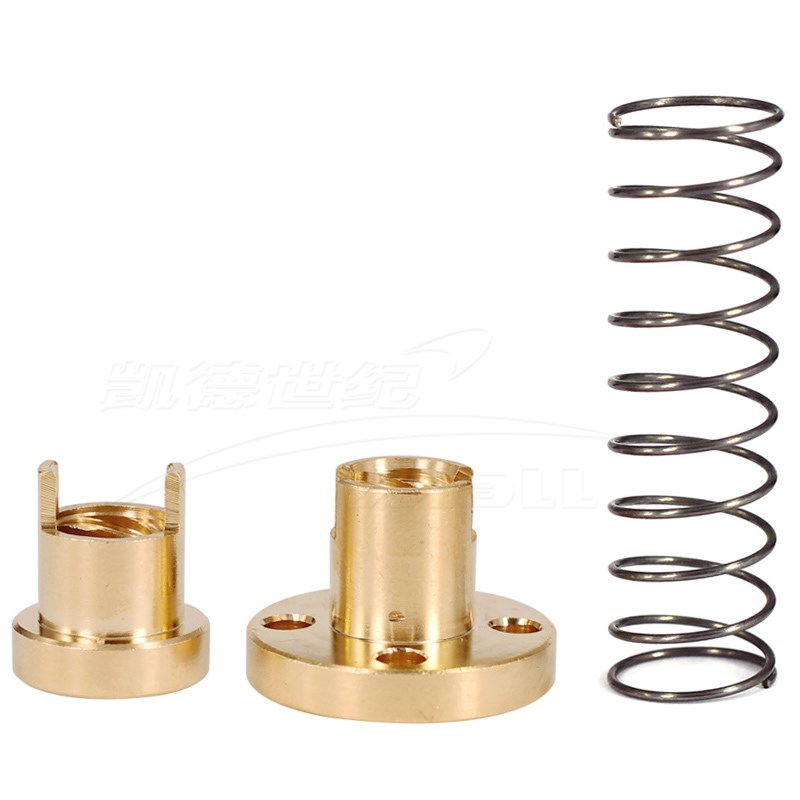 3D打印机配件T8丝杆螺母铜消间隙消回差螺母梯型不锈钢丝杆