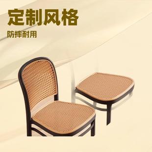 外藤编餐椅可叠塑放靠背椅户休闲厅小4353fsgs户型厨餐房椅子家用