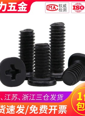 黑色大平头十字螺丝钉薄边扁平头螺钉M2 M2.5 M4M3*x4x5x6x8x12mm