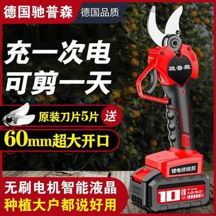德国驰枝普电动修枝剪森果树粗枝剪刀充LCR式强力无电线锂电园艺