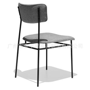 北欧设计居休家闲布艺GA3901C 软餐椅简凳现代约铁艺金属脚架包背