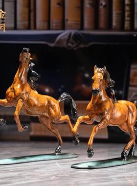 铜金岁月马不停蹄铜马工艺品摆件办公室客厅书房博古架装饰柜铜器