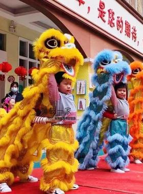 羊毛舞狮子儿童醒狮子头学校表演演出幼儿少年训练塑料泡沫小狮子