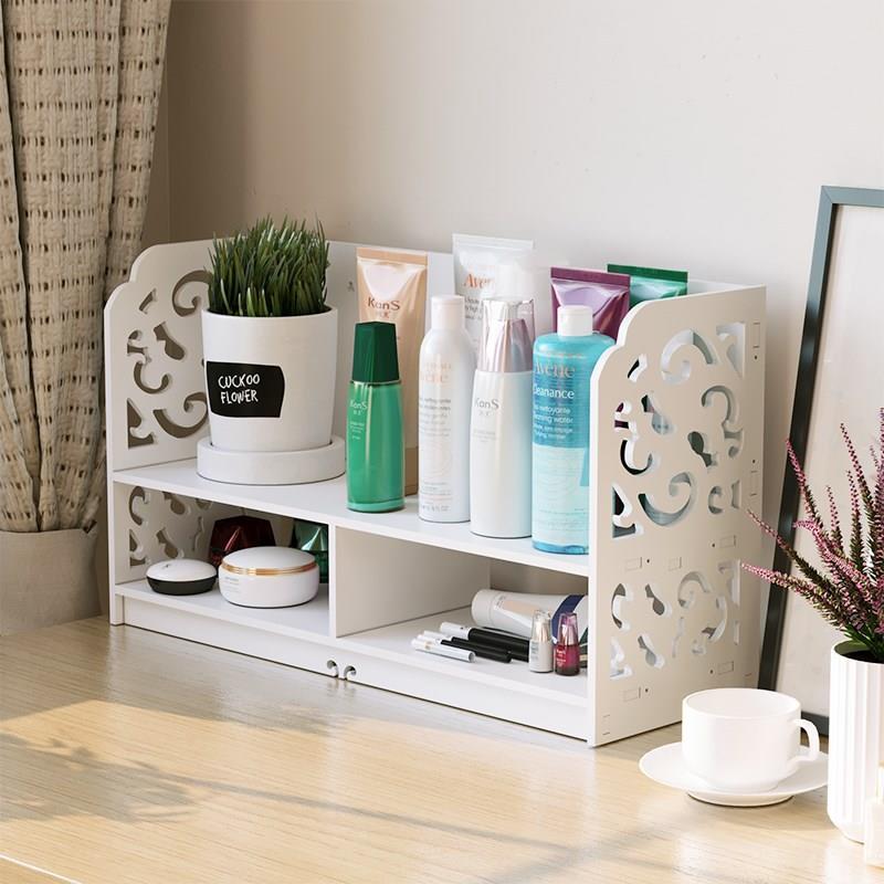 办公桌收纳桌上置物架电脑桌面书架简易落地家用办公桌学生小书架