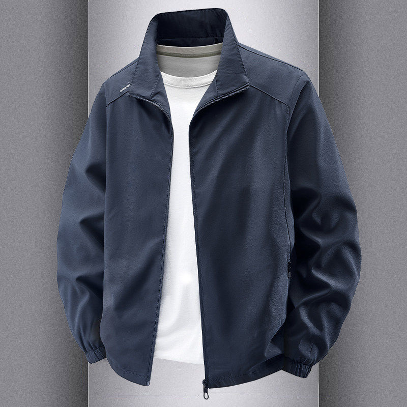 春季外套男款宽松立领夹克户外休闲 男装防风工作服秋装美式上衣