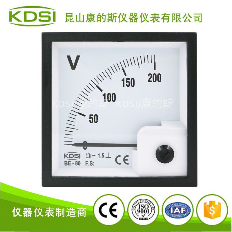 KDSI厂家供应 指针式直接式电压表BE-80 DC200V直流电压表头