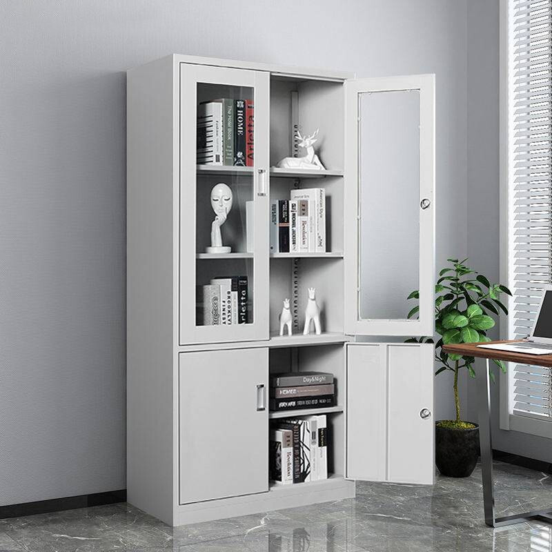 大器械钢制办公文件柜玻璃门带锁书柜财务凭证柜档案资料柜储物柜