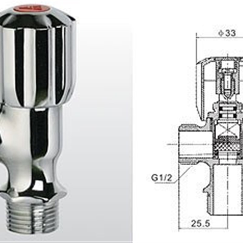 正品埃美柯黄铜三角阀止水阀冷热水三角阀直角阀316专卖店