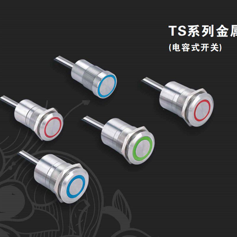ONPOW红波TS触摸开关TS16/TS19/TS22/TS25复位自锁带灯延时按钮