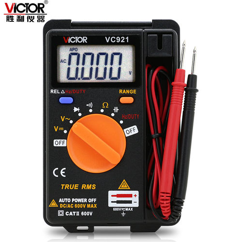VICTOR胜利VC921数字万用表 口袋型卡片型 便携式自动量程多用表