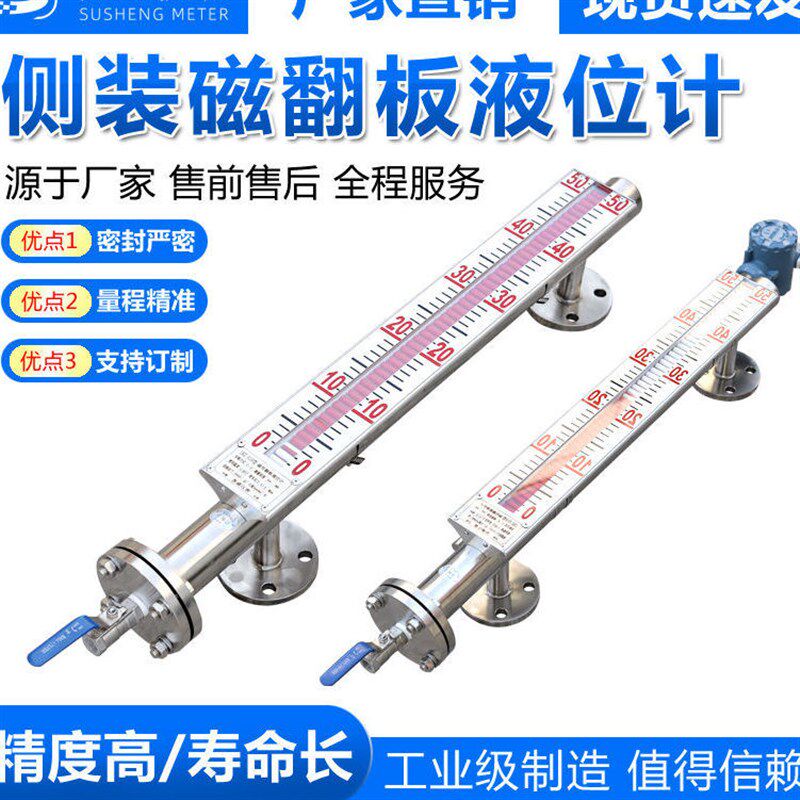 德国进口磁翻板液位计报警开关带4-20ma远传变送器浮球面板温防