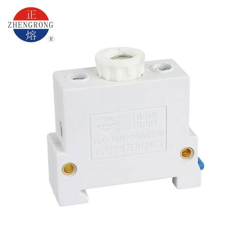 正浩R026 RL98-16 RL8B-16螺旋式熔断器底座导轨式陶瓷保险丝底座