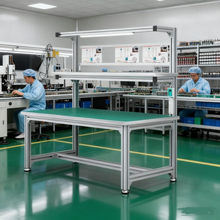 防静电铝合金工作台工厂车间流水线铝型材检验组装操作台装配桌子