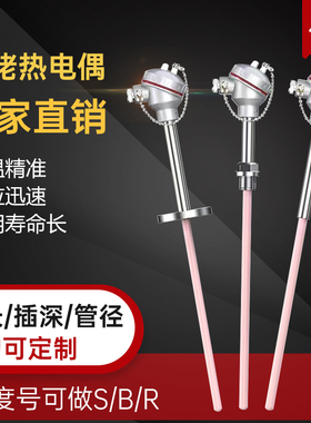 S型铂铑热电偶WRP-130/230耐高温0-1600度刚玉管热电偶温度传感器