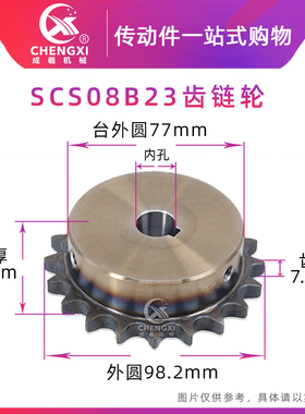 SCS高品质成型孔链轮4分23齿 08B23T外径98.2 精车内孔键槽顶丝