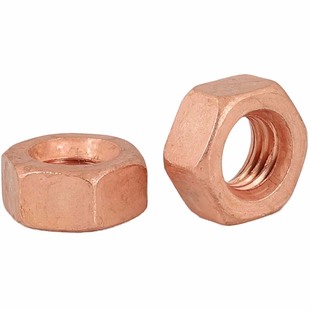 T2紫铜螺母 紫铜六角螺母螺丝帽螺丝母螺栓母螺母M6M8M10M12M14