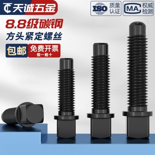 8.8级刀台丝刀架螺丝方头紧定四方头顶丝M8M10M12M16M20M22M24M30