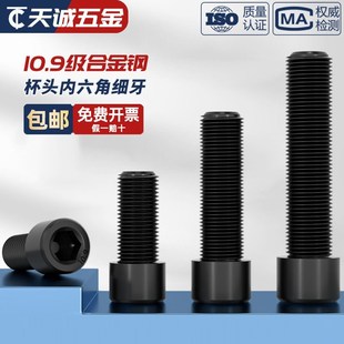 1.5M18M20M22M24x2 1.25M12M14M16 10.9级细牙内六角螺丝MM8 1M10