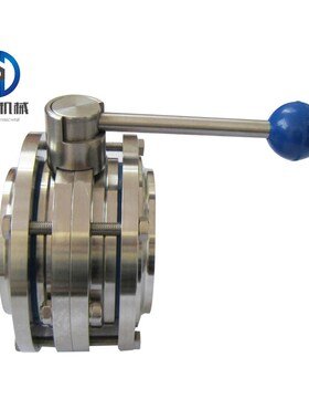 304不锈钢卫生级焊接三片式蝶阀/焊接蝶阀手动蝶阀3PC/DN50