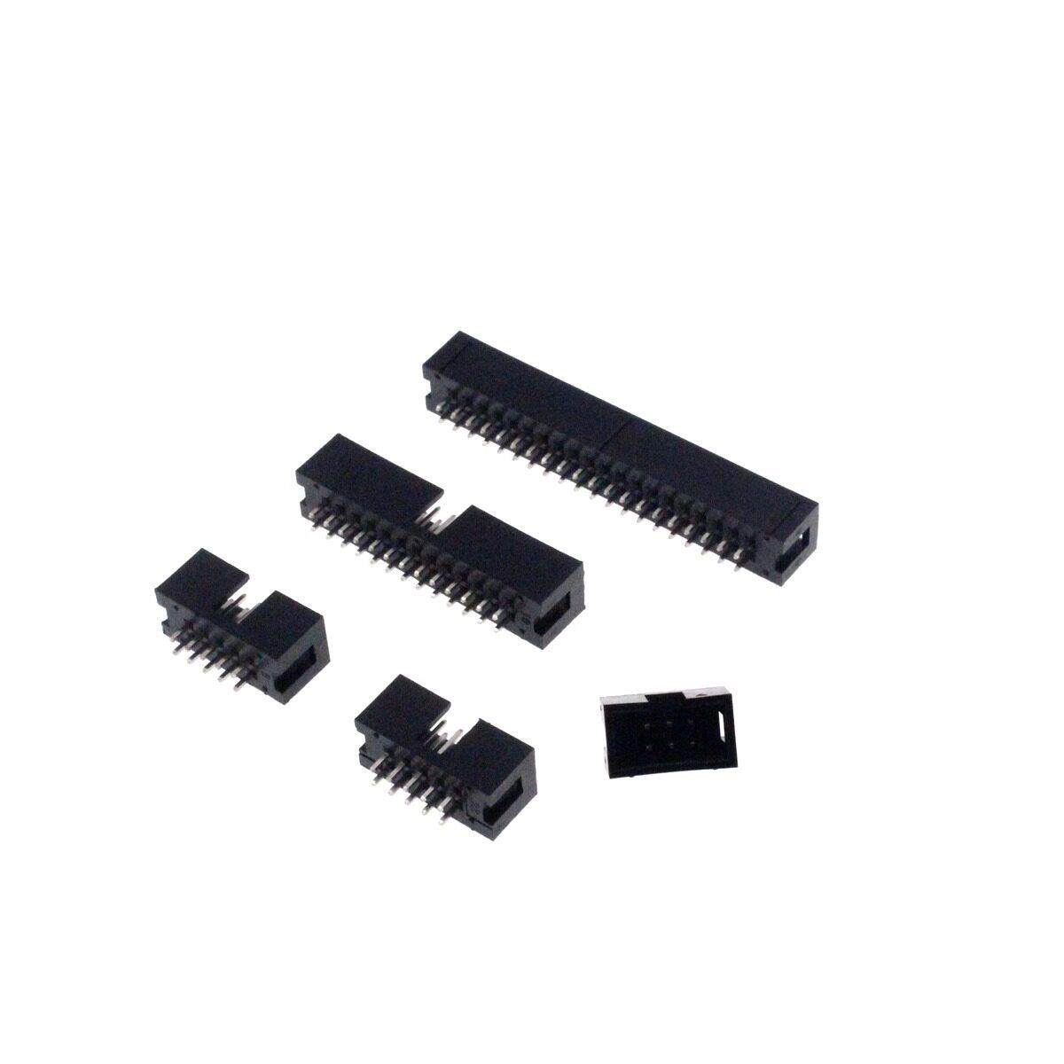2.54MM简易牛角座镀金0.5U DC3-6 8 10 12 14 16 20 40 50P直针
