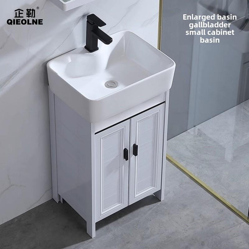 小户型卫生间立柱式洗脸盆一体落地式阳台洗漱池洗手台盆陶瓷面盆