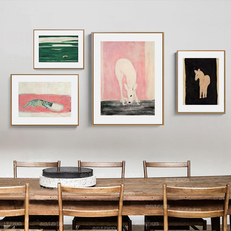 【新产品】独家三语三语荒野之马装饰画挂画客厅入口无框画