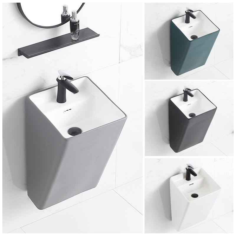 陶瓷挂墙式洗手盆一体式壁挂洗脸盆家用小户型卫生间洗漱面盘阳台