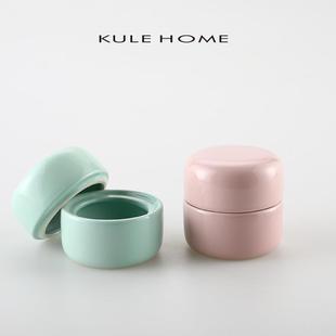 复古珠宝饰品盒 KULE HOME 圆形首饰盒陶瓷桌面装 饰摆件收纳盒中式
