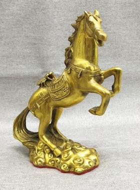 特价黄铜马上赢摆件大号飞跃马发财波浪纹飞腾马背驮苍蝇家居礼品
