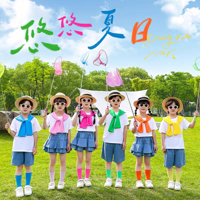 六一幼儿园糖果色表演服T恤