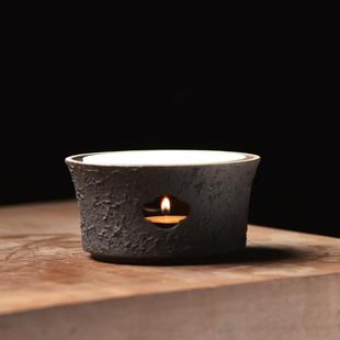 文新窑【海棠】陶瓷小茶炉铁肌理小炉茶道配件紫砂煮茶器温茶器