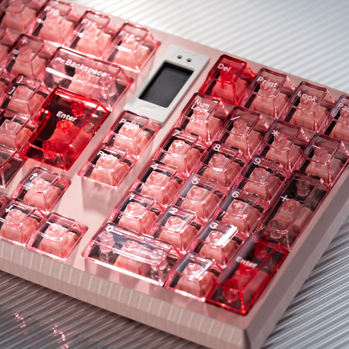 玛瑙粉色PC透明键帽UV转印客制化大全套原厂Wooting磁轴机械键盘,电脑硬件/显示器/电脑周边,键帽,淘宝优惠券,粉丝福利购,淘宝优惠卷