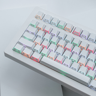薄荷糖折影3.0棱角透光键帽磁轴客制化原厂双色Wooting机械键盘