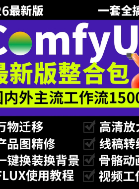 comfyui安装包秋叶整合包flux/Fill工作流 产品精修万物迁移新版