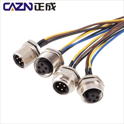 7/8连接器带线法兰座板前板后针型对接孔型安装线束NEMA2000插座