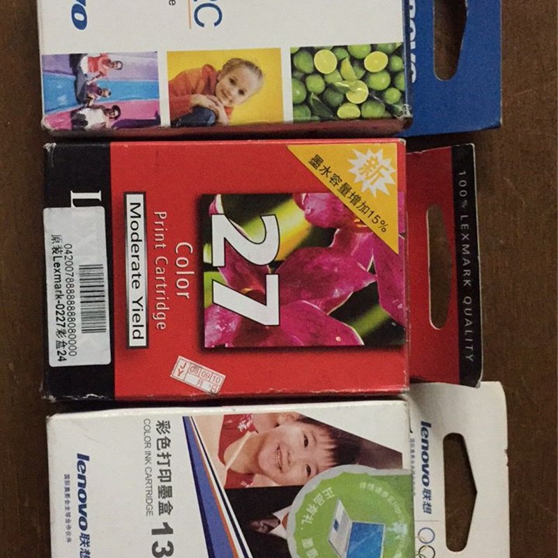 原装正品。联想6002彩色墨盒 联想13墨盒 利盟27墨盒 瓷像用墨盒