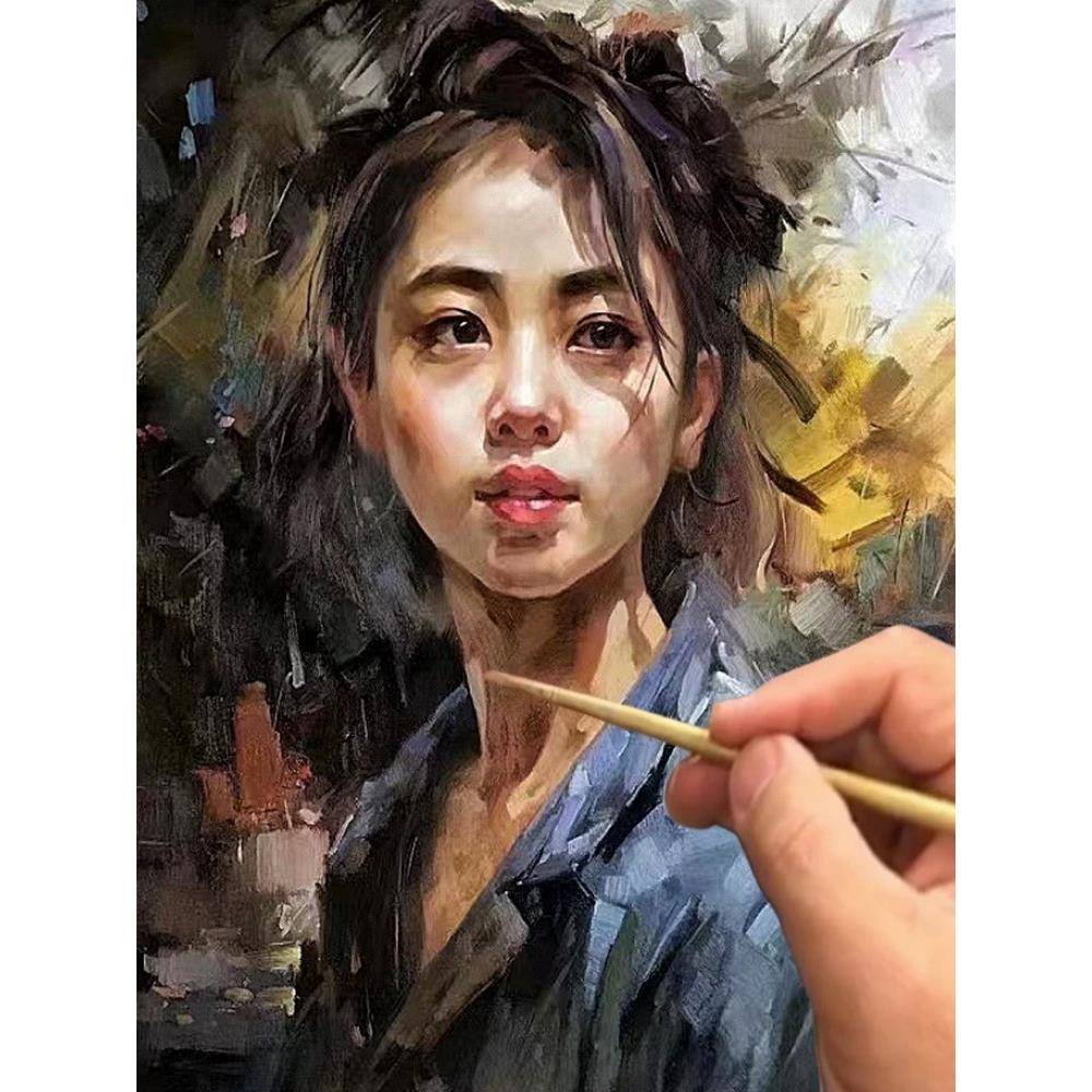 纯手绘油画来图定制照片人物人像肖像宠物风景生日丙烯装饰画代画图片