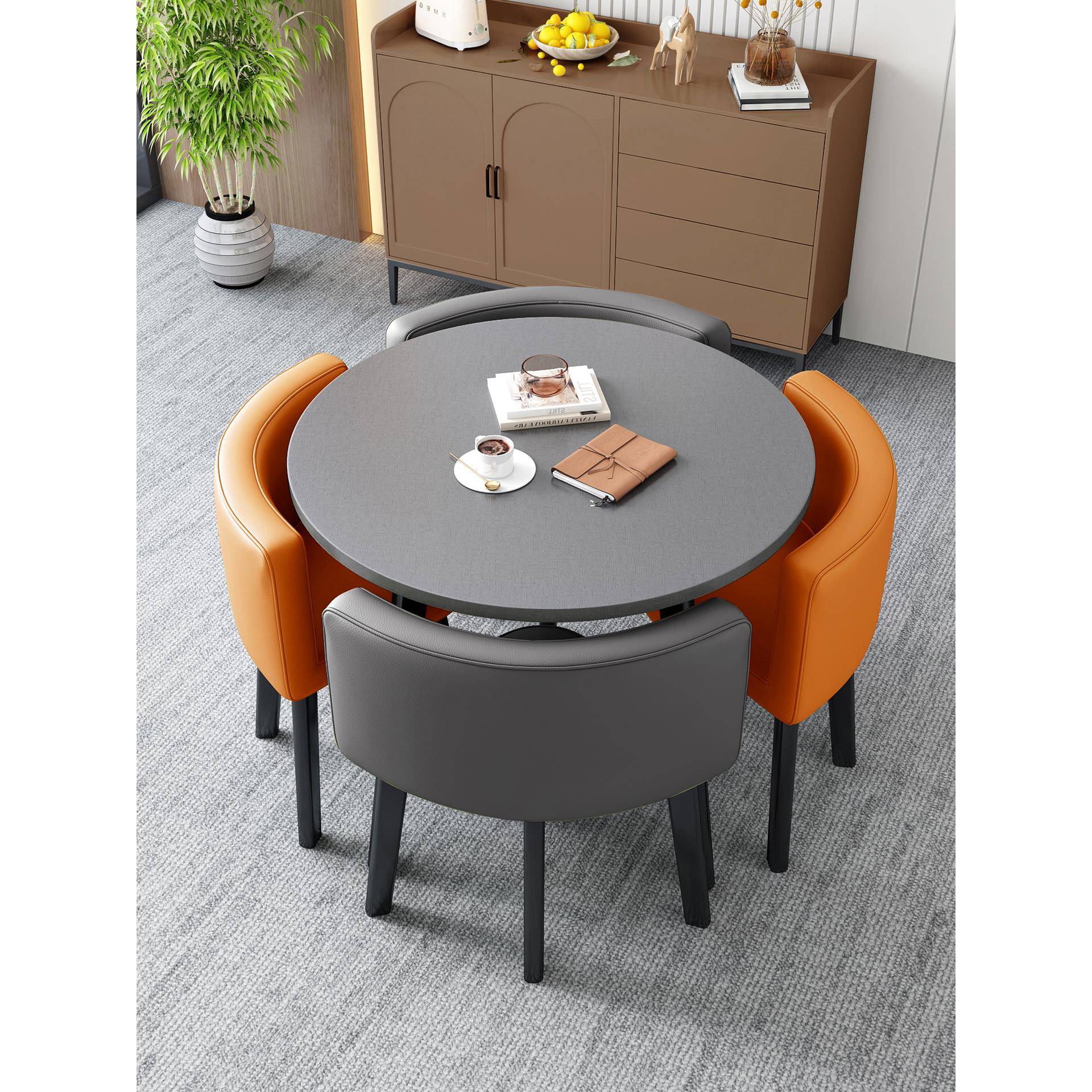 简约洽谈桌椅组合商用店铺接待桌椅会客谈判小圆桌办公室休闲桌子