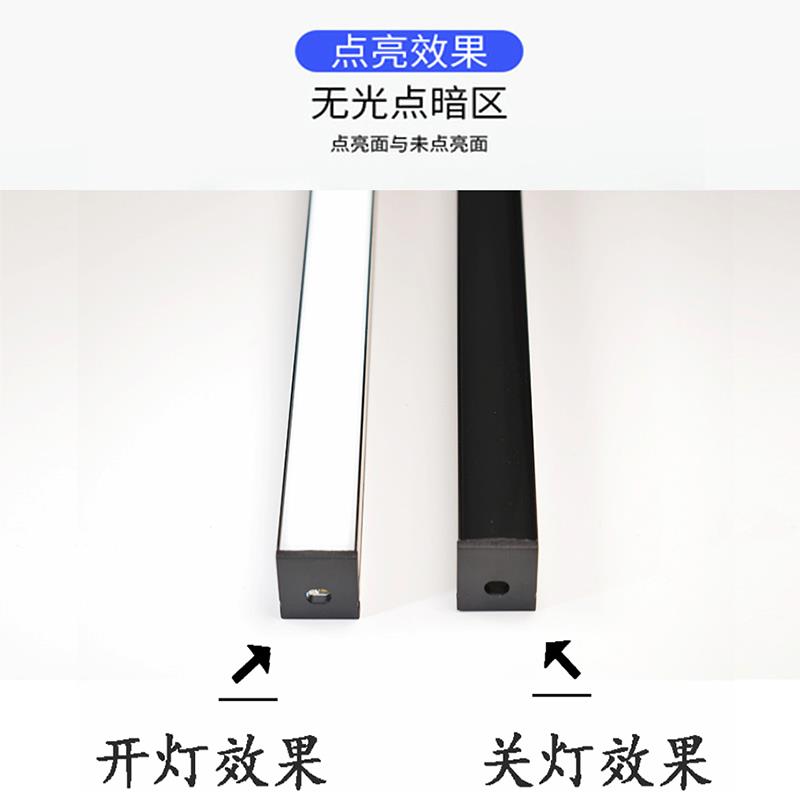 铝合金灯槽明装线条灯吊顶卡槽客厅嵌入式led灯条黑色灯带线形灯
