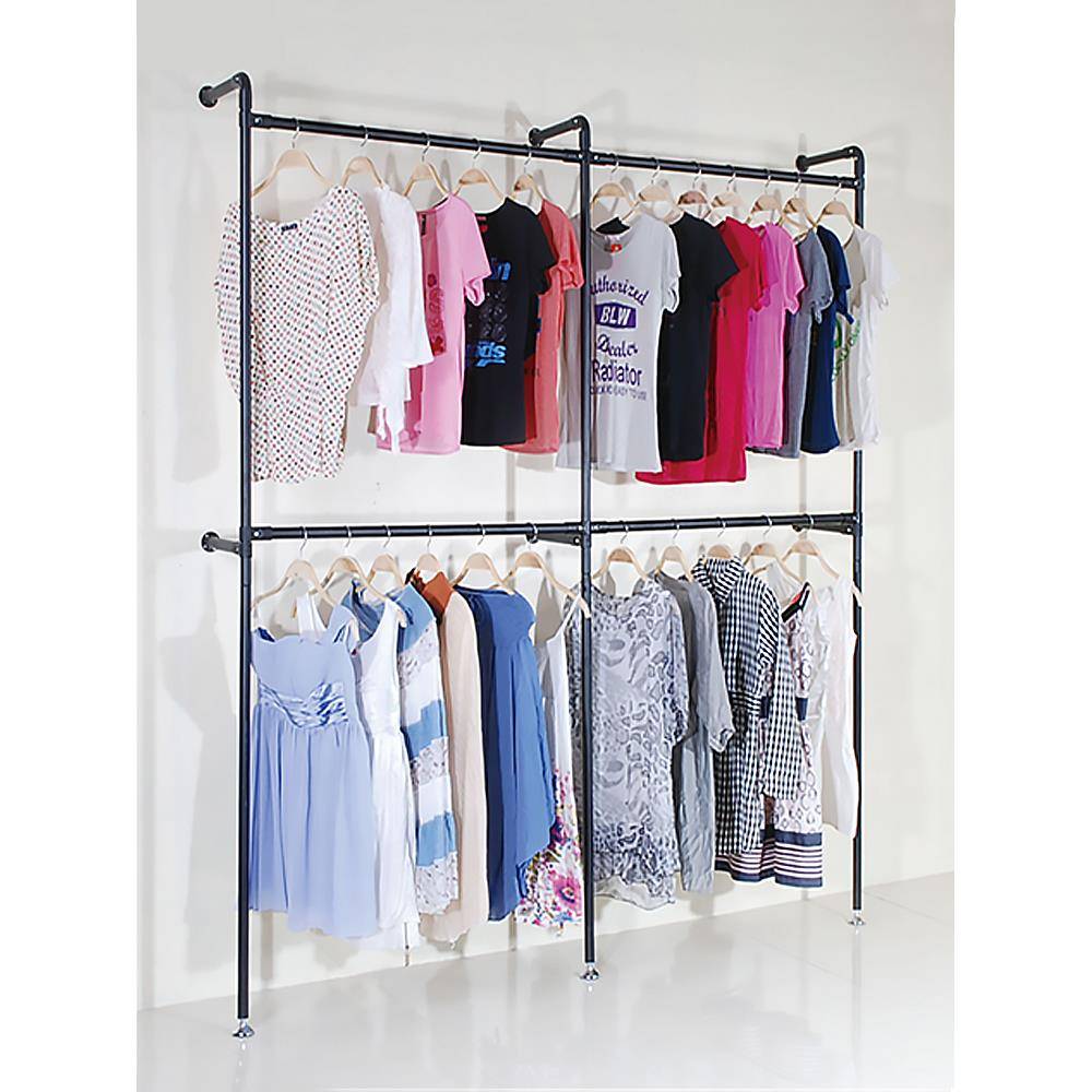 服装店壁挂衣架双层衣架陈列架时装架上墙多组钉墙服装货架可定制