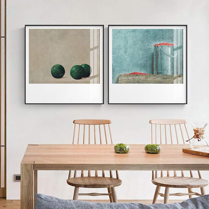 国外餐厅装饰画正方形水果复古壁画玄关过道挂画饭厅墙面装饰墙画图片