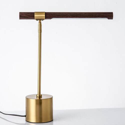 意大利设计师木纹台灯北欧简约软装卧室床头书房书桌护眼学习台灯