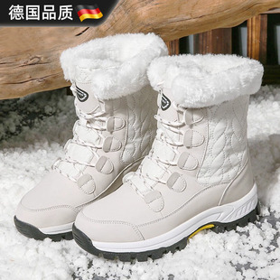雪鞋 新款 冬季 德国雪地靴女加绒加厚零下防寒厚底防水防滑东北棉鞋