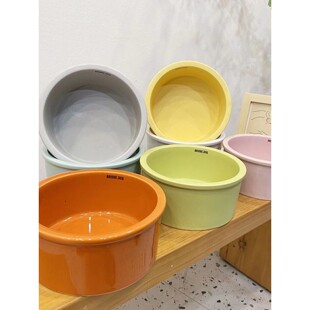 韩国Bd宠物猫碗和狗碗陶瓷大直径大狗饮水和吃食物碗防磕碰护颈AI