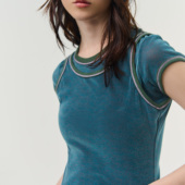 SoloForTwo 轻量创意面料上衣 微光透气网纱T恤背心两件套