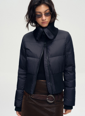 SoloForTwo‘quiet cool高智风立领短款羽绒服 2025冬季黑色外套