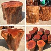 天然形状实木墩荔枝木原木根雕刻凳樟木墩茶几底座低凳花架树