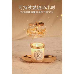 磨砂杯香薰蜡烛家用室内卧室持久香氛蜡烛摆件走马灯送礼